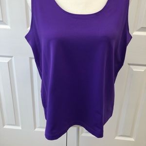 Chico’s purple tank top.